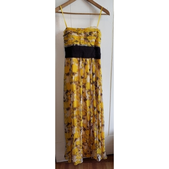 BCBGMaxAzria Yellow Strapless Maxi Dress - Picture 1 of 8